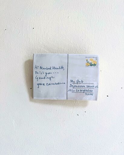 UNSENT POSTCARD, MENTAL HEALTH - a Sculpture & Installation Artowrk by Nina Non Grata